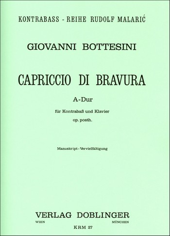 Capriccio Di Bravura A-Dur Op Posth