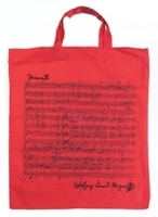 Tragetasche Notenblatt von Mozart, rot