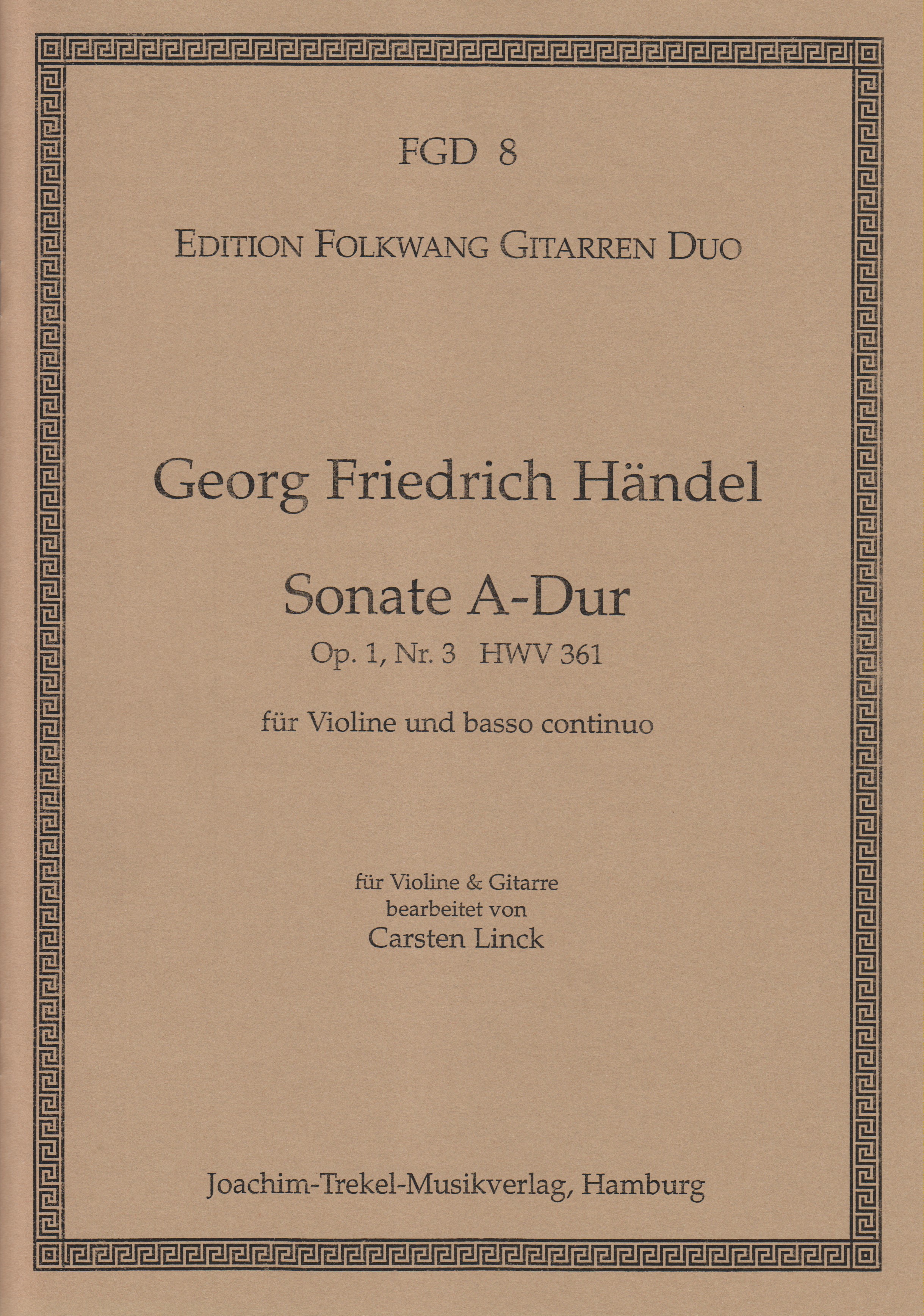 Sonate A-Dur op. 1 Nr. 3, HWV 361