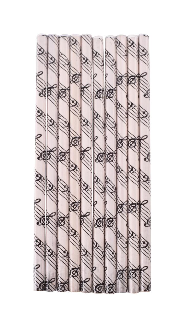 Bleistift sechseckig mit Notenlinien